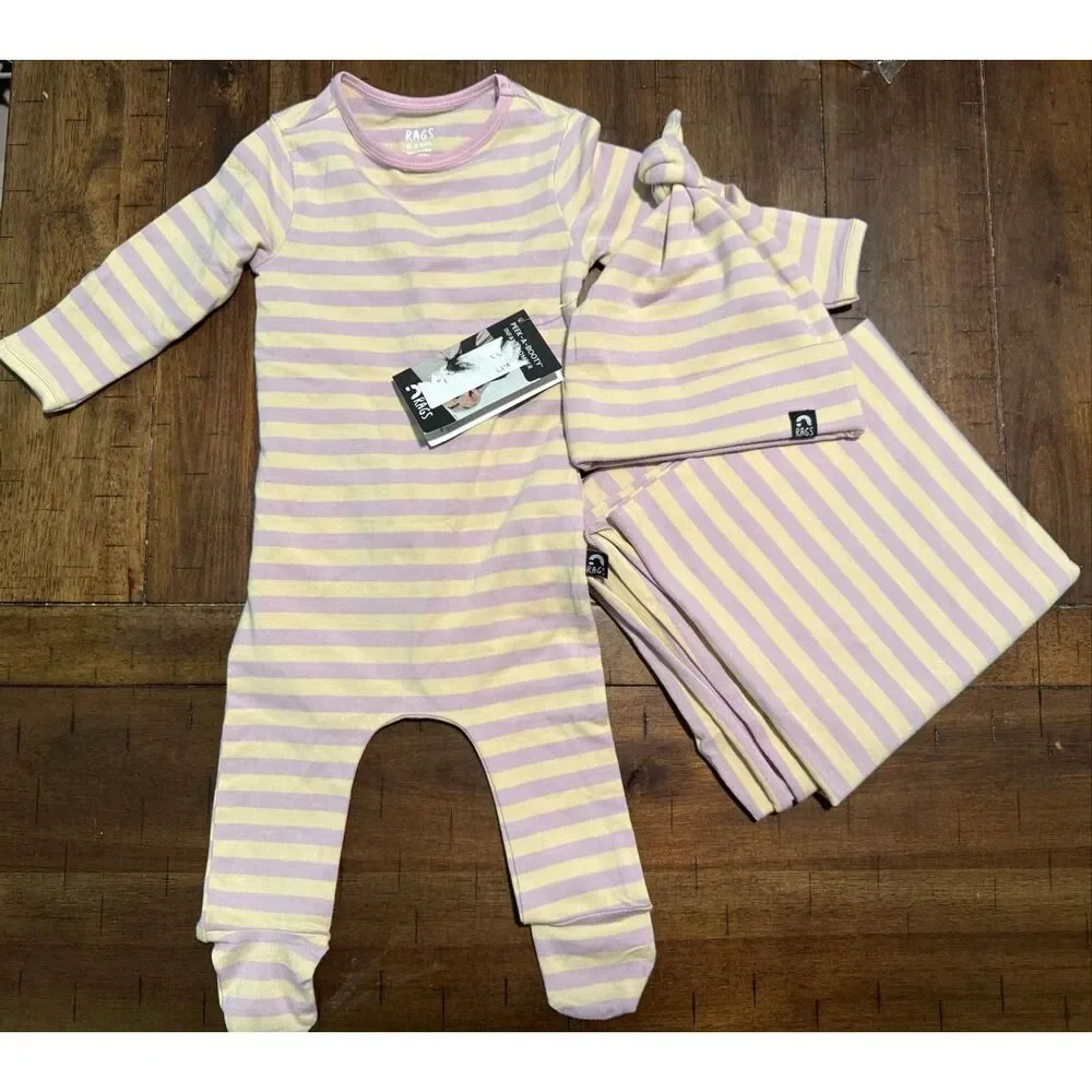 RAGS Newborn Gift Bundle Essentials Peekabooty™ Newborn Bundle - Orchid Stripe